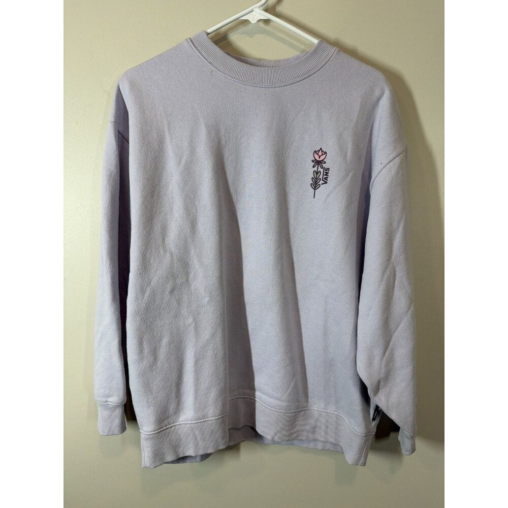 Vans Off‎ The Wall Sweatshirt Women's Size XS Light Purple Graphic Print Flower